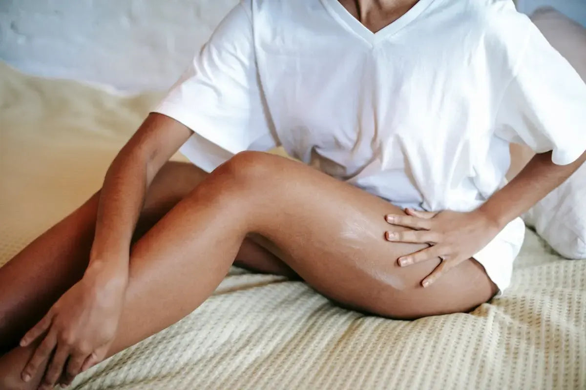 applying magnesium body lotion