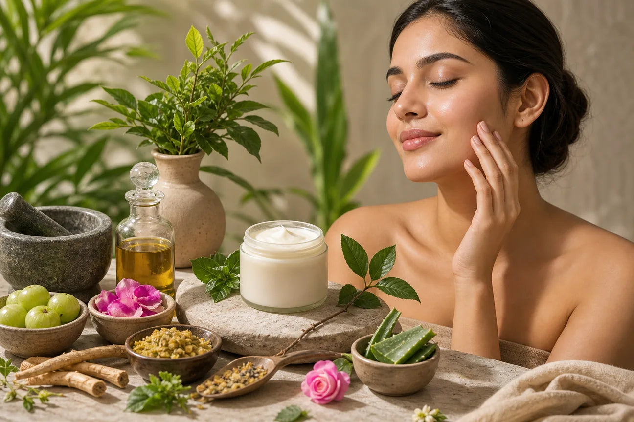 Editorial illustration for Best Ayurvedic Face Moisturizers for Healthy Skin