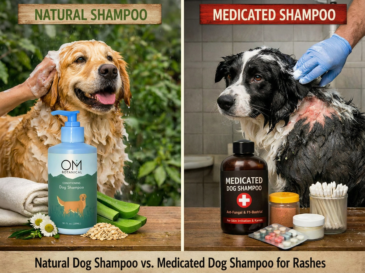 natural vs medicated dog shampoo