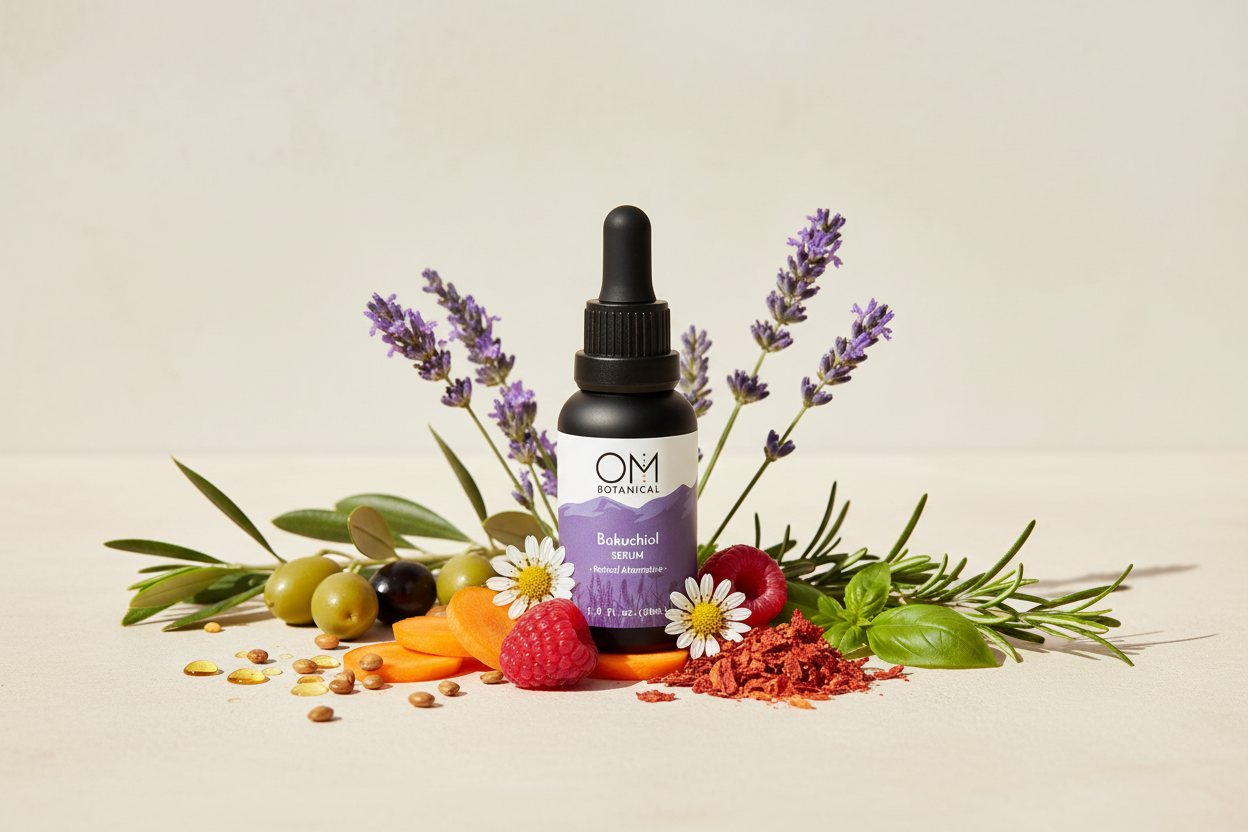 science behind OM Botanical bakuchiol serum