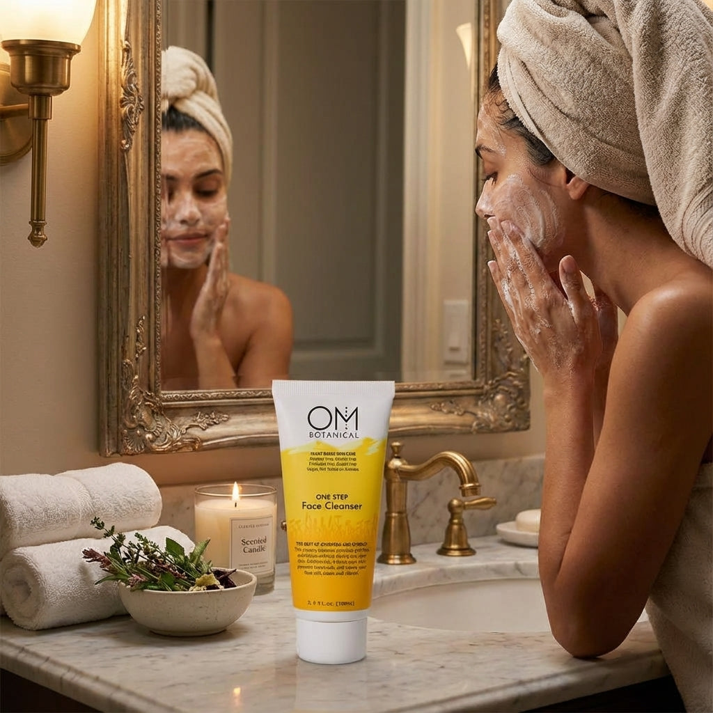 OM Botanical enzyme infused face cleanser for eczema pron skin