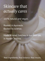 OM Botanical skincare being mixed in small batches, highlighting the brand’s Ayurvedic, 100% natural, and vegan roots