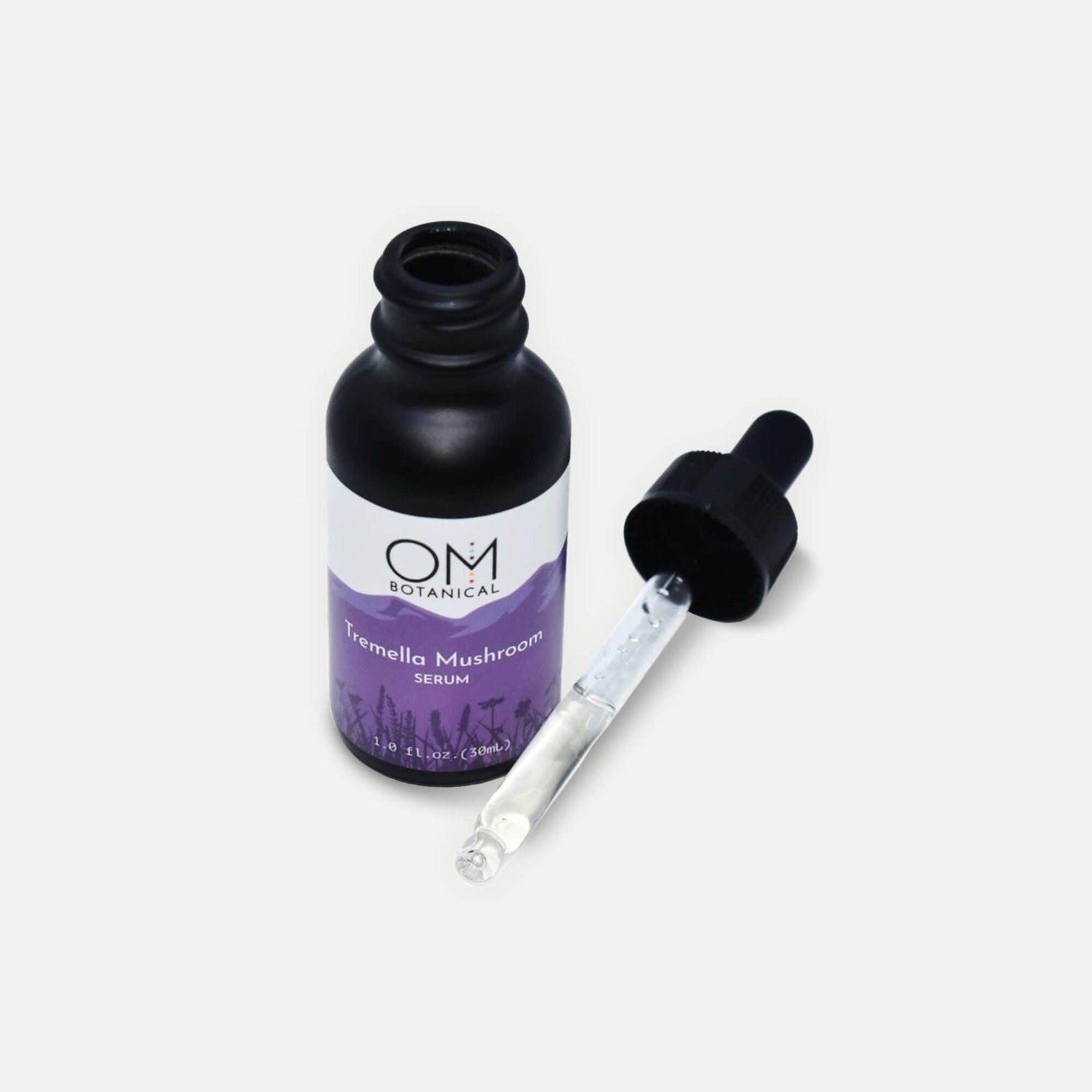 Tremella Mushroom Serum - color and dropper detail | OM Botanical